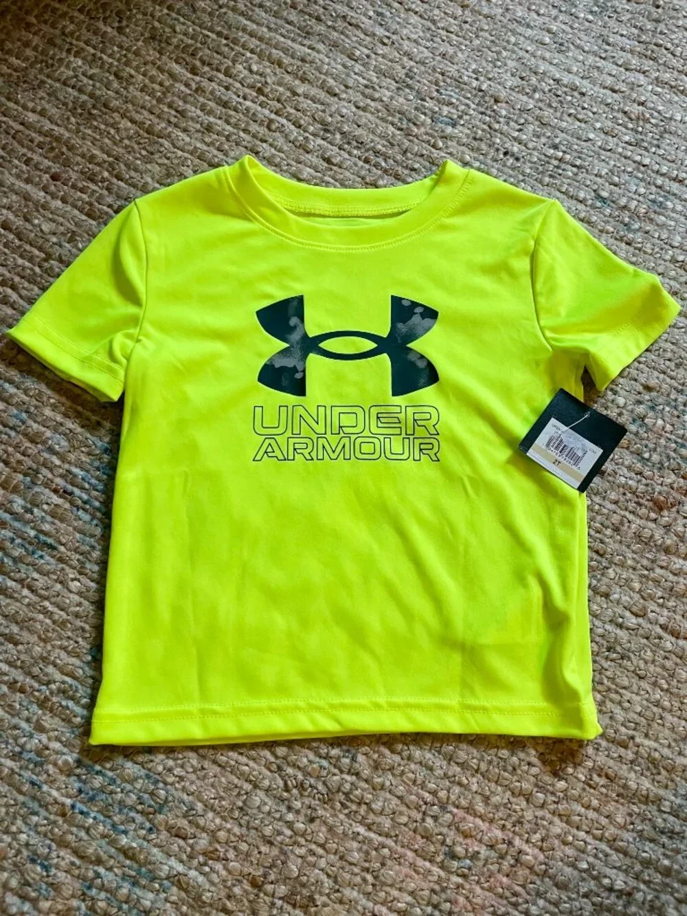 Under Armour Toddler Boys UA Tech Big Logo Graphic Tee Hi-Vis Yellow 2T NWT